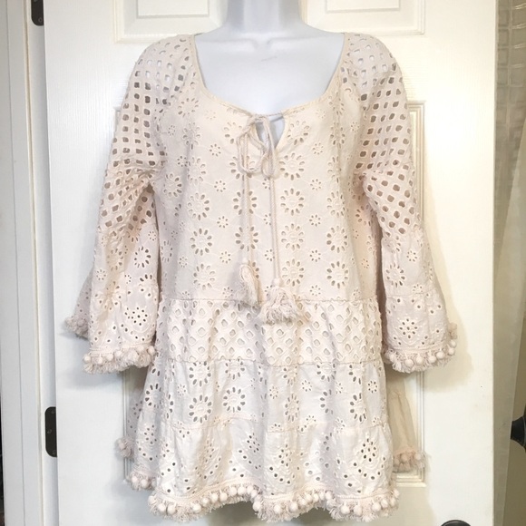 LaSeine Ivory Eyelet Blouse - Picture 1 of 6